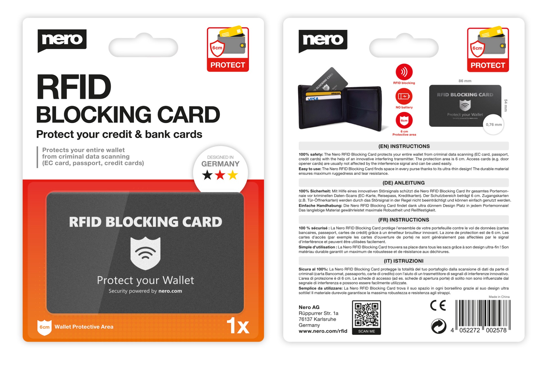 Nero RFID Blocking Card