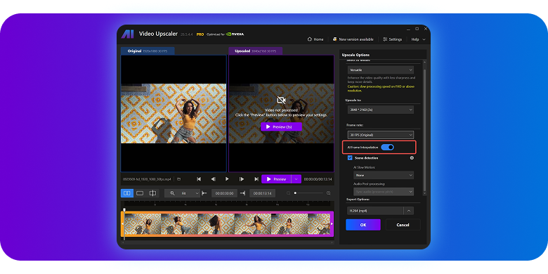 Nero AI Video Upscaler - Face Enhancement