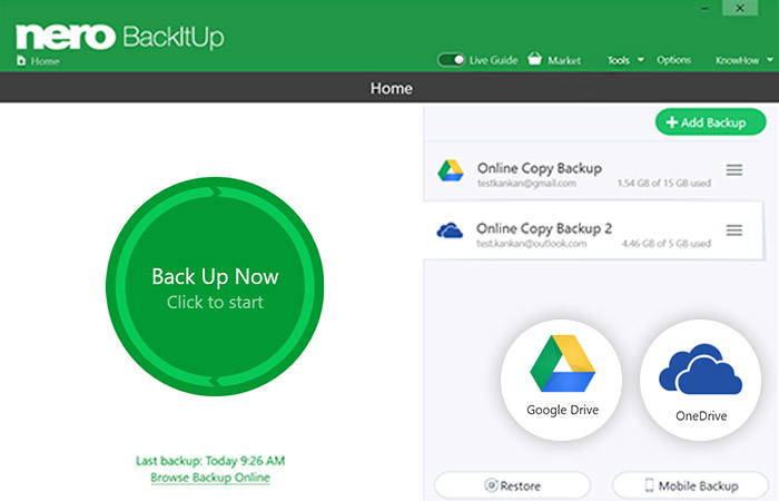 Mit Nero BackItUp haben Sie jetzt die Möglichkeit, Ihre Back-ups mittels Ihrer Cloud-Speicher 